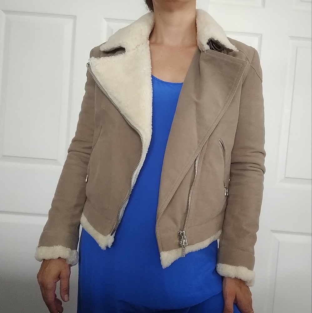 Acne Studios Lamb Shearling Biker Jacket XS